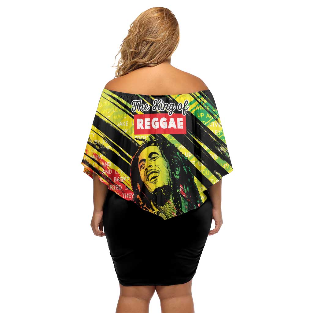 Reggae Legend Family Matching Off Shoulder Short Dress and Hawaiian Shirt Love The Life You Live Live The Life You Love LT05 - Wonder Print Shop