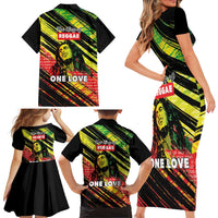 Reggae Legend Family Matching Short Sleeve Bodycon Dress and Hawaiian Shirt Love The Life You Live Live The Life You Love LT05 - Wonder Print Shop