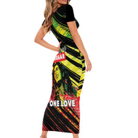 Reggae Legend Family Matching Short Sleeve Bodycon Dress and Hawaiian Shirt Love The Life You Live Live The Life You Love LT05 - Wonder Print Shop