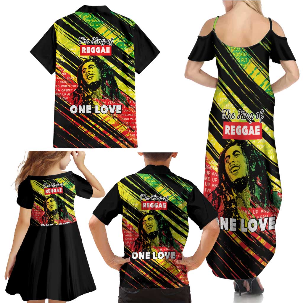 Reggae Legend Family Matching Summer Maxi Dress and Hawaiian Shirt Love The Life You Live Live The Life You Love LT05 - Wonder Print Shop