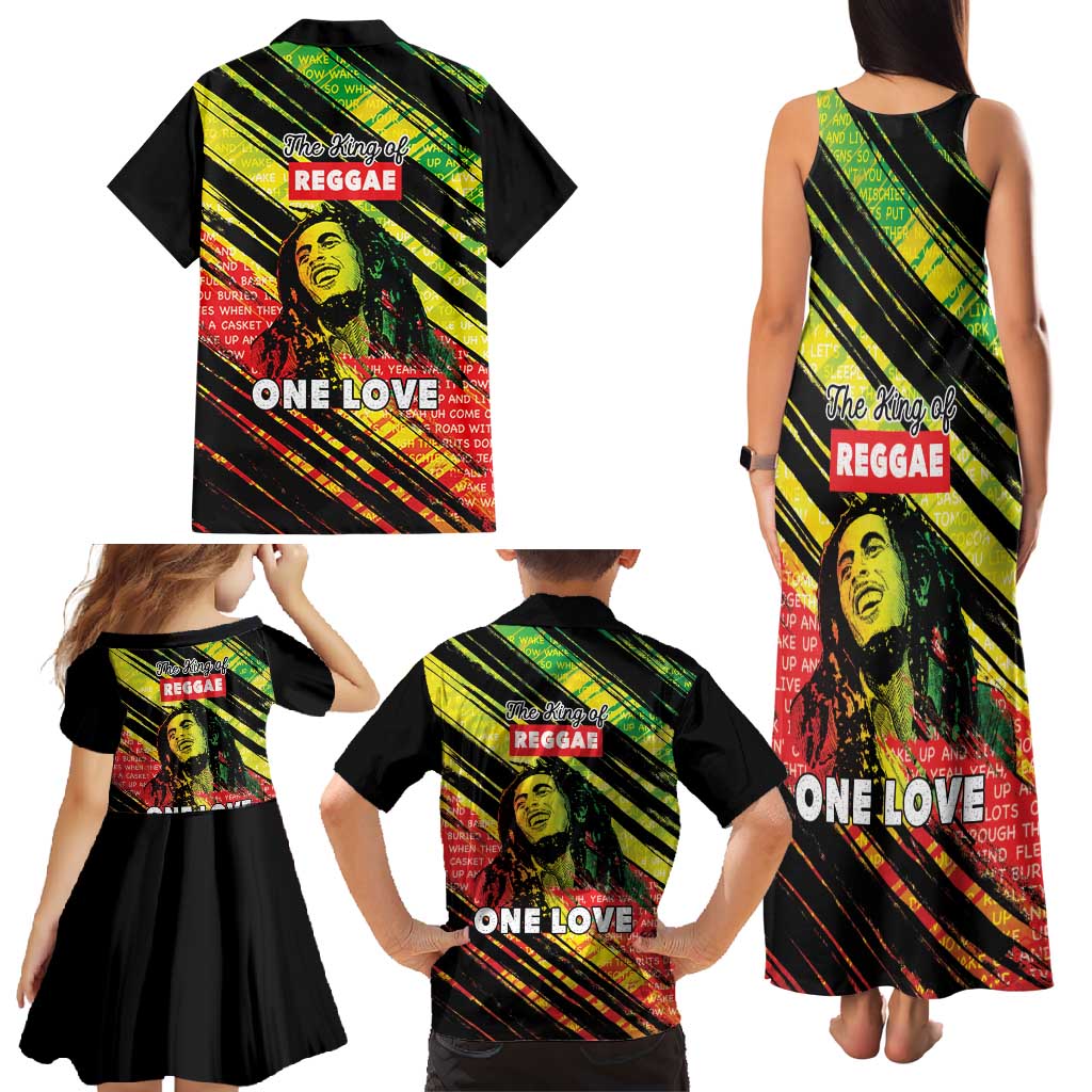 Reggae Legend Family Matching Tank Maxi Dress and Hawaiian Shirt Love The Life You Live Live The Life You Love LT05 - Wonder Print Shop