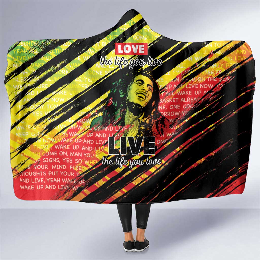 Reggae Legend Hooded Blanket Love The Life You Live Live The Life You Love LT05 - Wonder Print Shop