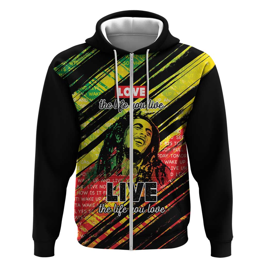 Reggae Legend Hoodie Love The Life You Live Live The Life You Love LT05 - Wonder Print Shop