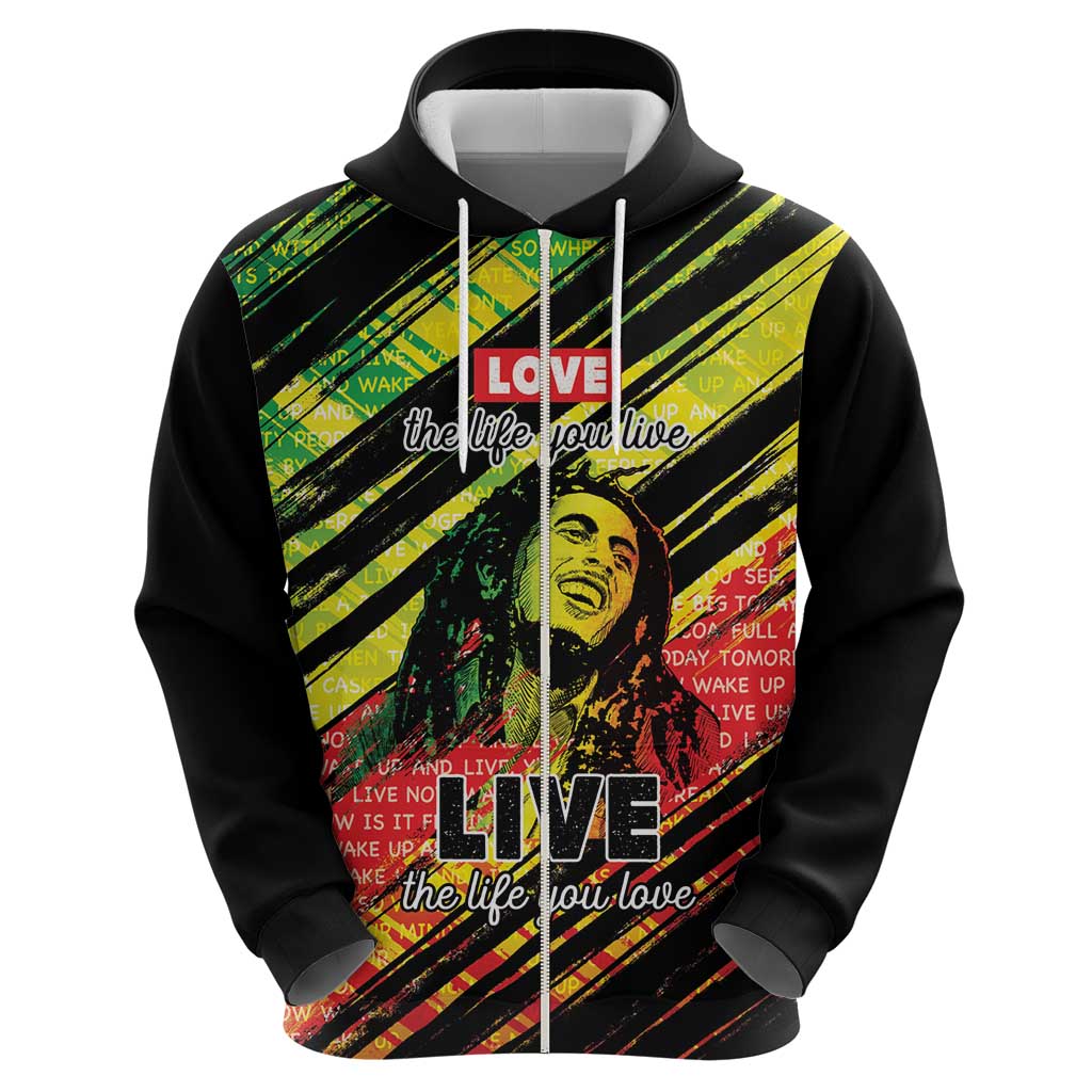 Reggae Legend Hoodie Love The Life You Live Live The Life You Love LT05 - Wonder Print Shop