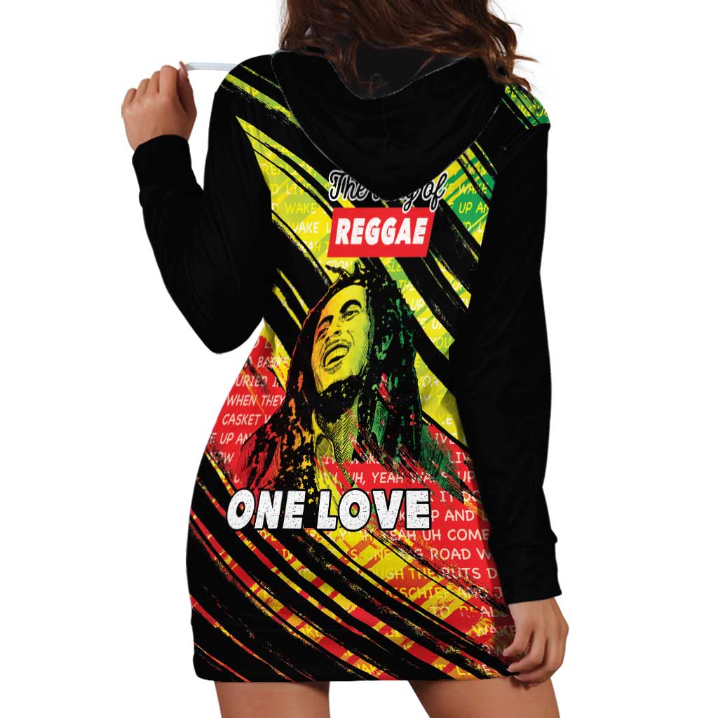Reggae Legend Hoodie Dress Love The Life You Live Live The Life You Love LT05 - Wonder Print Shop