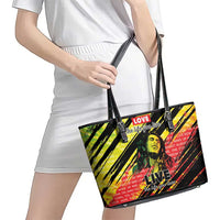 Reggae Legend Leather Tote Bag Love The Life You Live Live The Life You Love