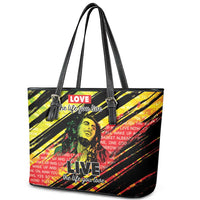 Reggae Legend Leather Tote Bag Love The Life You Live Live The Life You Love