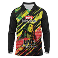 Reggae Legend Long Sleeve Polo Shirt Love The Life You Live Live The Life You Love LT05 - Wonder Print Shop