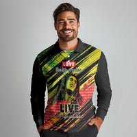 Reggae Legend Long Sleeve Polo Shirt Love The Life You Live Live The Life You Love LT05 - Wonder Print Shop