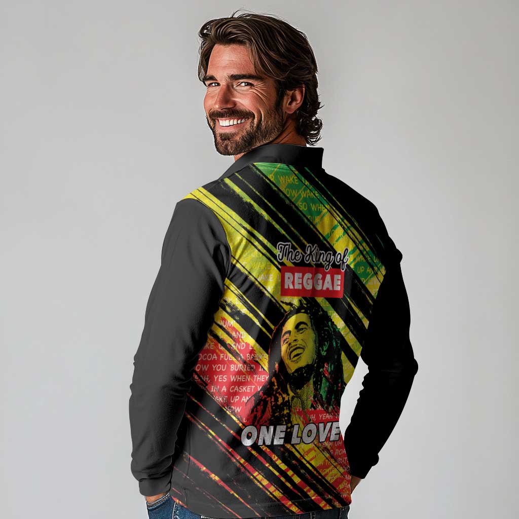 Reggae Legend Long Sleeve Polo Shirt Love The Life You Live Live The Life You Love LT05 - Wonder Print Shop