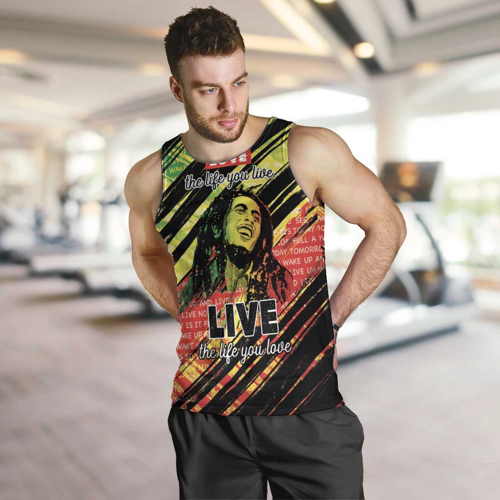 Reggae Legend Men Tank Top Love The Life You Live Live The Life You Love LT05 - Wonder Print Shop