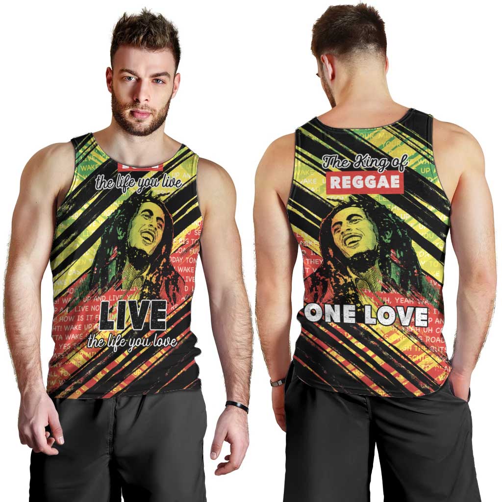 Reggae Legend Men Tank Top Love The Life You Live Live The Life You Love LT05 - Wonder Print Shop