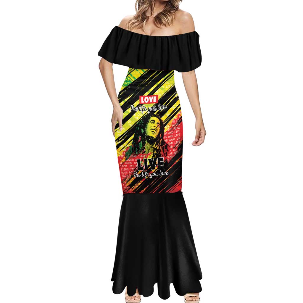 Reggae Legend Mermaid Dress Love The Life You Live Live The Life You Love LT05 - Wonder Print Shop