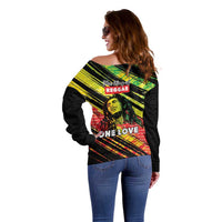 Reggae Legend Off Shoulder Sweater Love The Life You Live Live The Life You Love LT05 - Wonder Print Shop