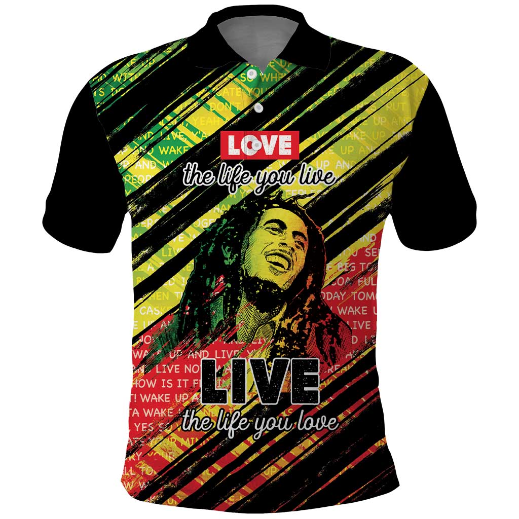 Reggae Legend Polo Shirt Love The Life You Live Live The Life You Love LT05 - Wonder Print Shop