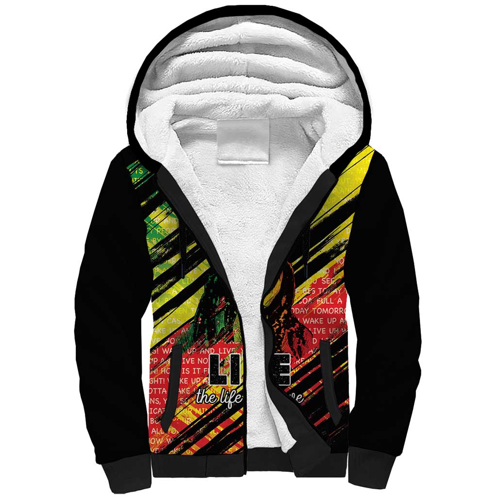 Reggae Legend Sherpa Hoodie Love The Life You Live Live The Life You Love LT05 - Wonder Print Shop