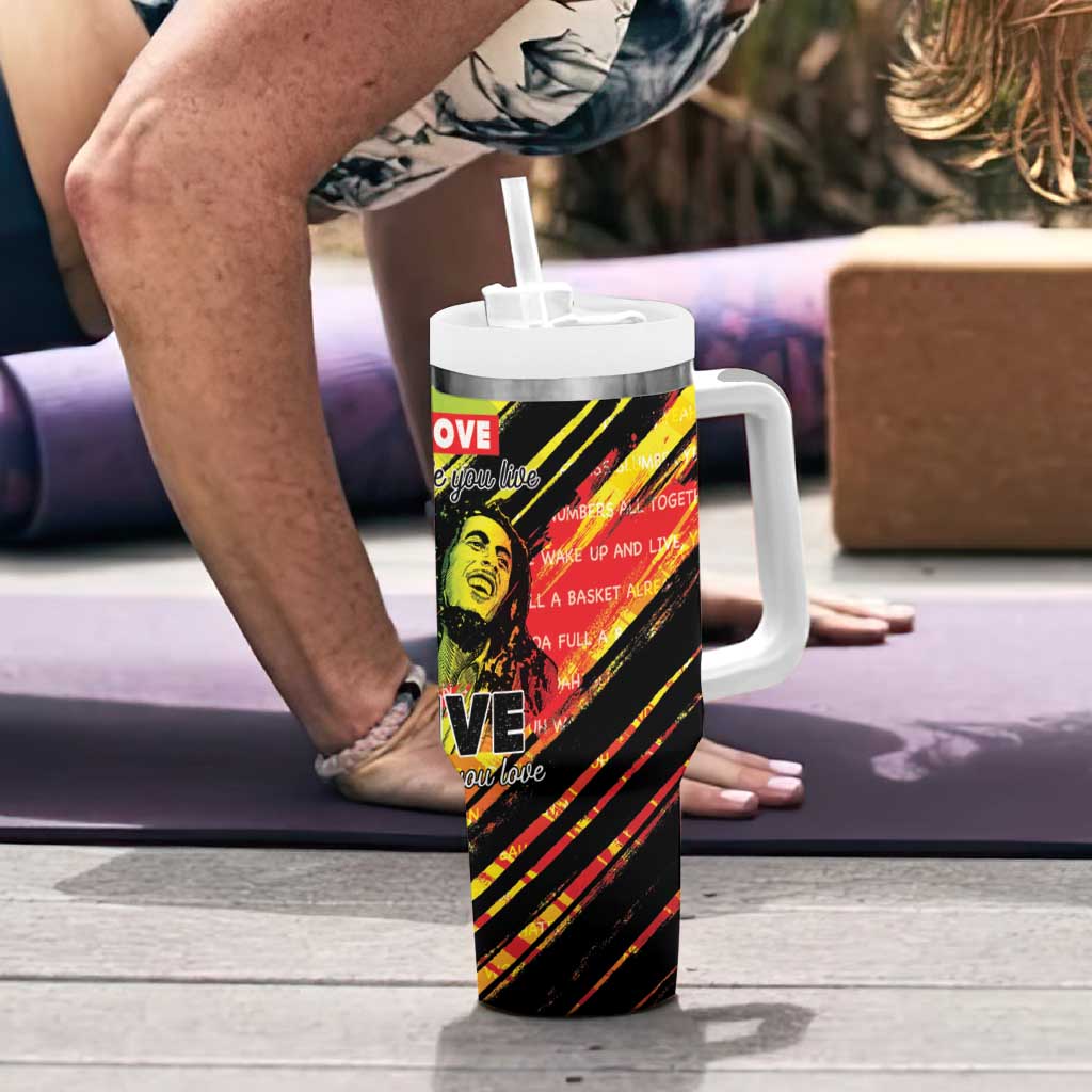Reggae Legend Tumbler With Handle Love The Life You Live Live The Life You Love LT05 - Wonder Print Shop