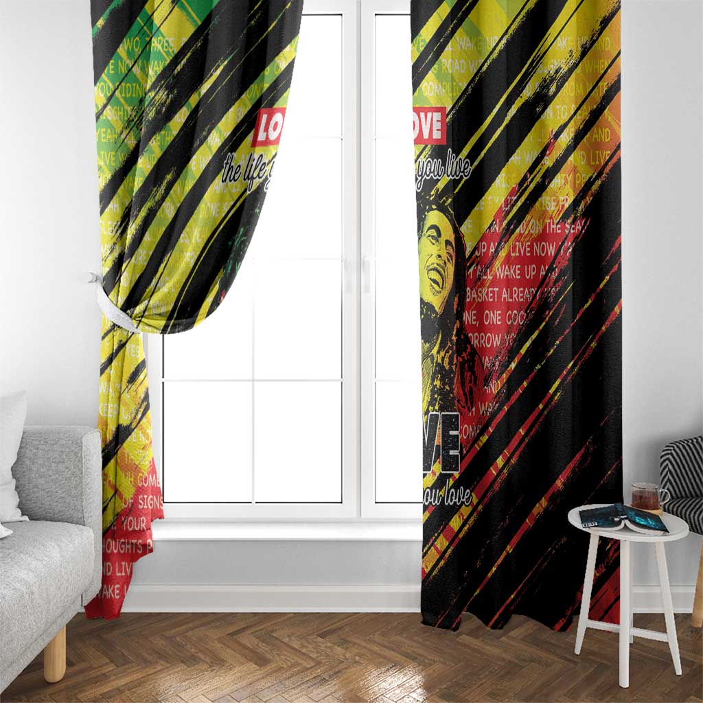 Reggae Legend Window Curtain Love The Life You Live Live The Life You Love LT05 - Wonder Print Shop