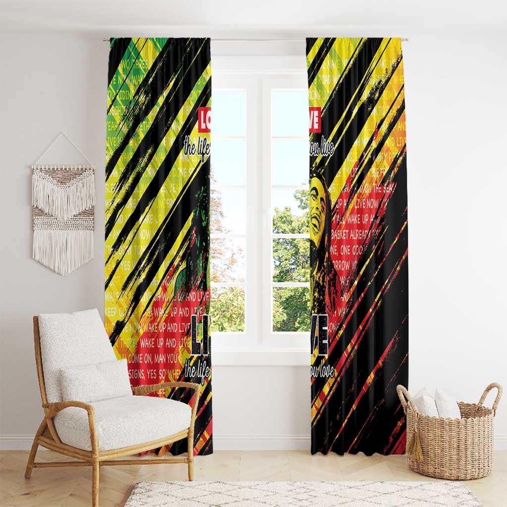 Reggae Legend Window Curtain Love The Life You Live Live The Life You Love LT05 - Wonder Print Shop