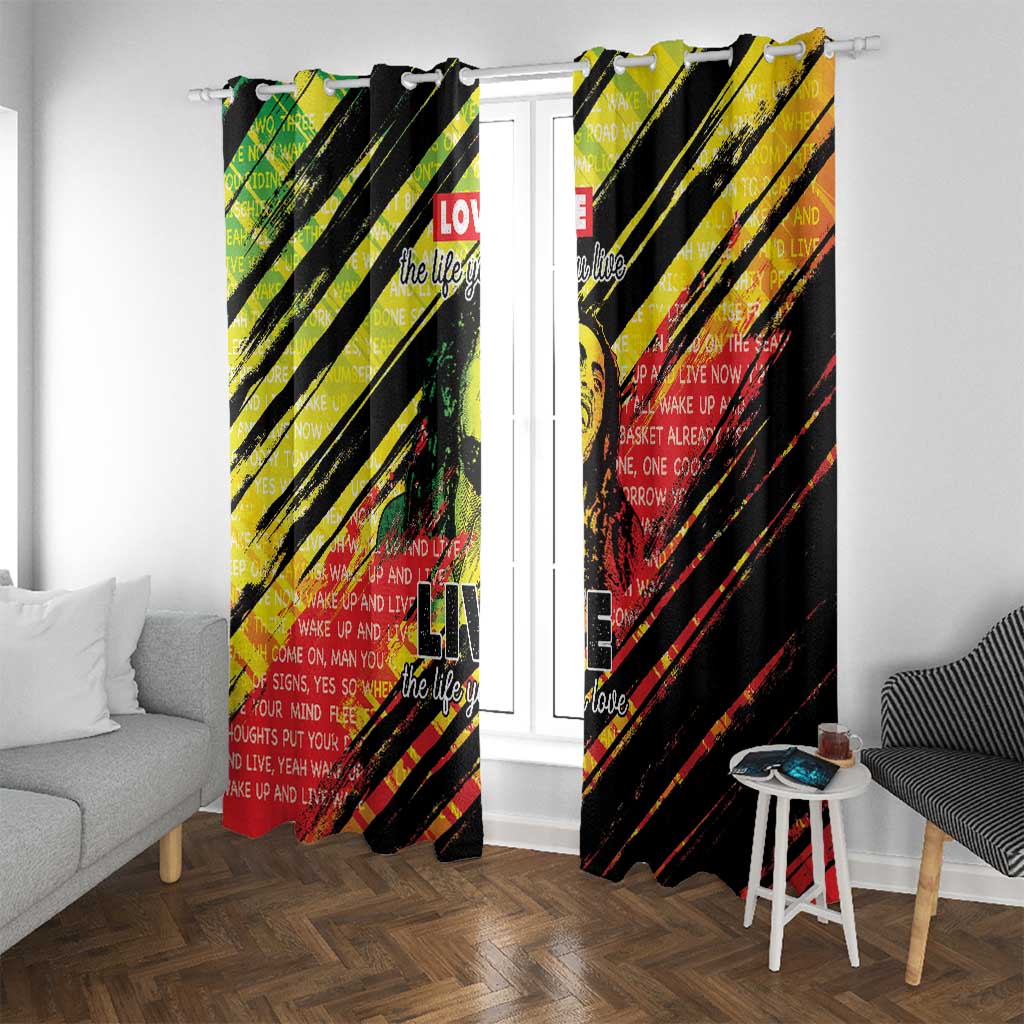 Reggae Legend Window Curtain Love The Life You Live Live The Life You Love LT05 - Wonder Print Shop