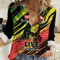 Reggae Legend Women Casual Shirt Love The Life You Live Live The Life You Love LT05 - Wonder Print Shop