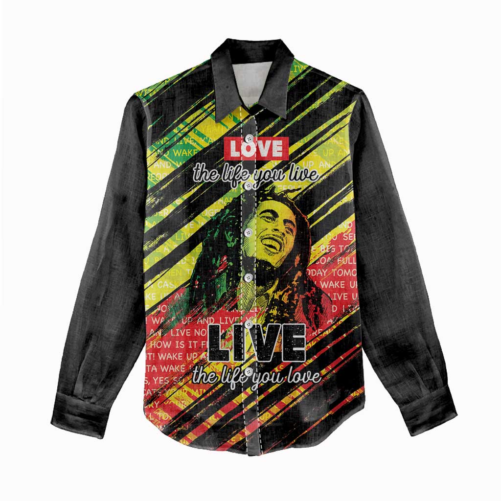 Reggae Legend Women Casual Shirt Love The Life You Live Live The Life You Love LT05 - Wonder Print Shop