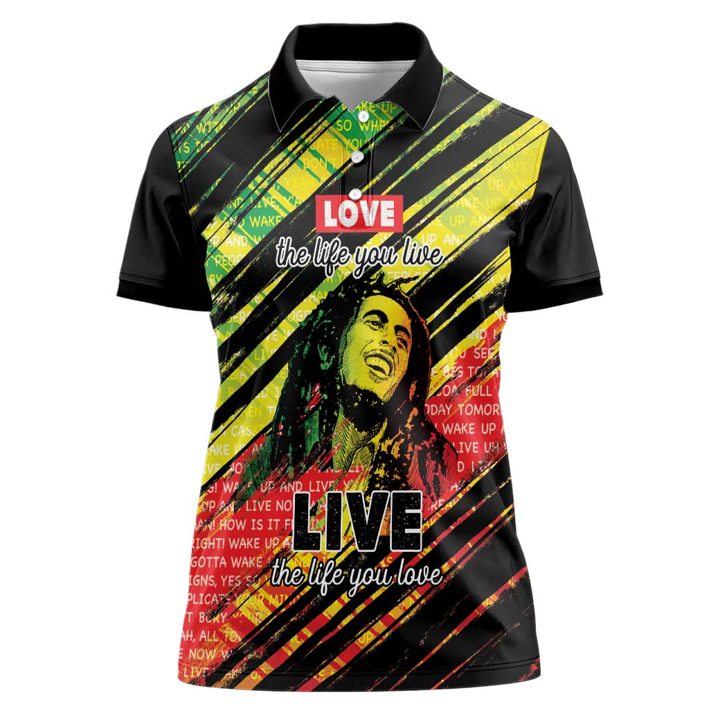 Reggae Legend Women Polo Shirt Love The Life You Live Live The Life You Love LT05 - Wonder Print Shop