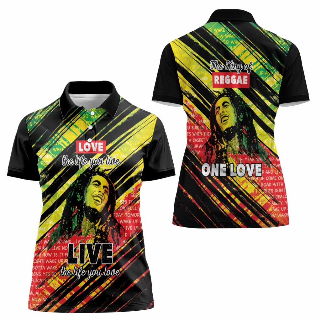 Reggae Legend Women Polo Shirt Love The Life You Live Live The Life You Love LT05 - Wonder Print Shop