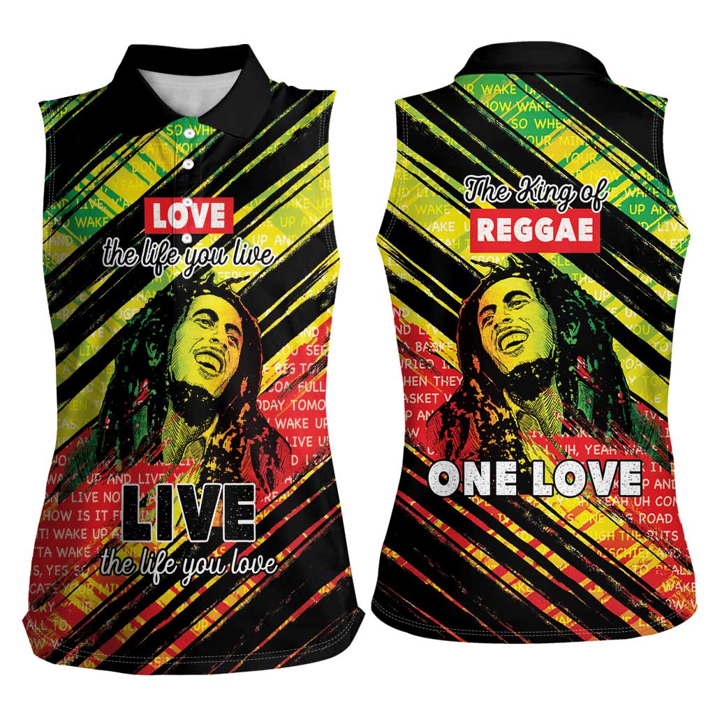 Reggae Legend Women Sleeveless Polo Shirt Love The Life You Live Live The Life You Love LT05 - Wonder Print Shop