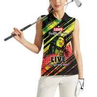 Reggae Legend Women Sleeveless Polo Shirt Love The Life You Live Live The Life You Love LT05 - Wonder Print Shop