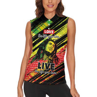 Reggae Legend Women Sleeveless Polo Shirt Love The Life You Live Live The Life You Love LT05 - Wonder Print Shop