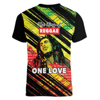 Reggae Legend Women V-Neck T-Shirt Love The Life You Live Live The Life You Love LT05 - Wonder Print Shop