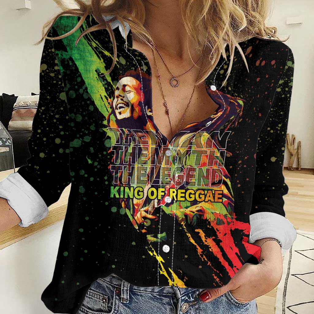 Legend Bob Women Casual Shirt One Love Heart Destiny LT05 - Wonder Print Shop