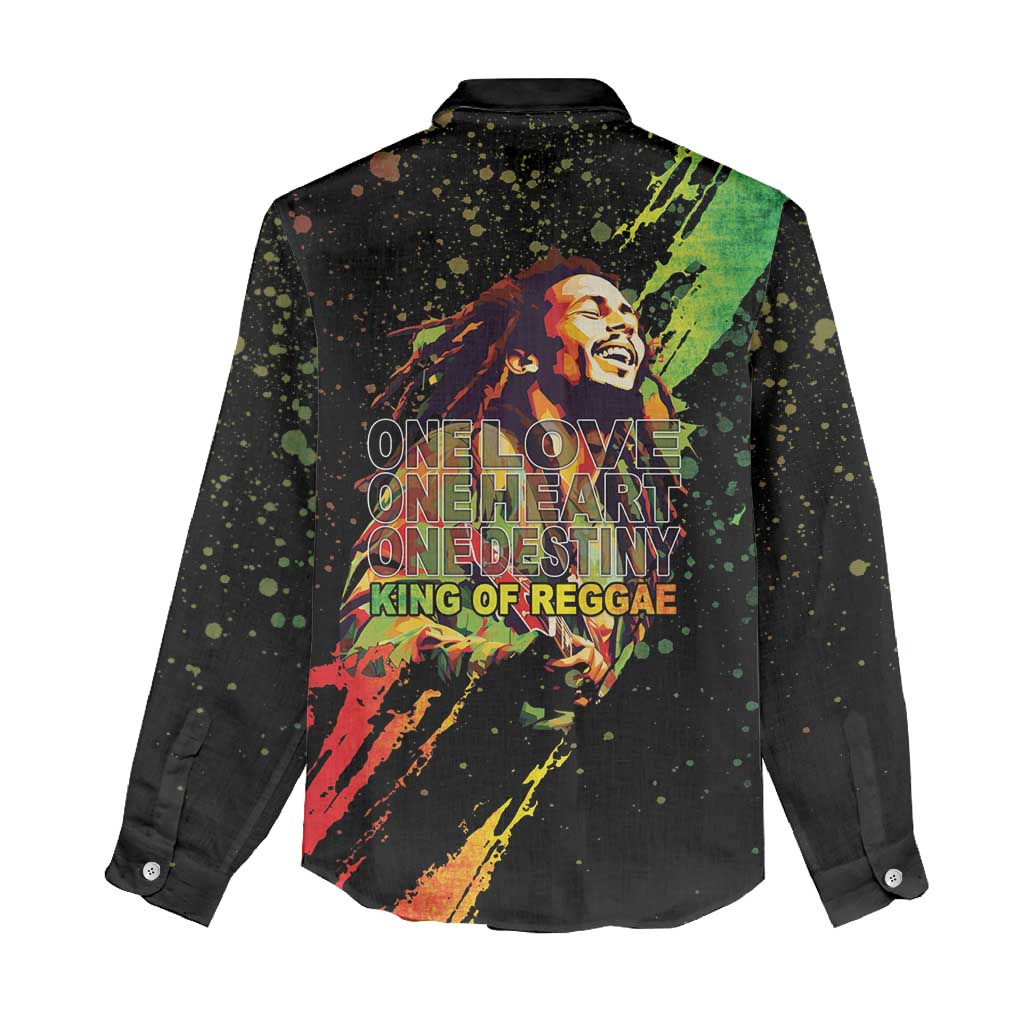Legend Bob Women Casual Shirt One Love Heart Destiny LT05 - Wonder Print Shop