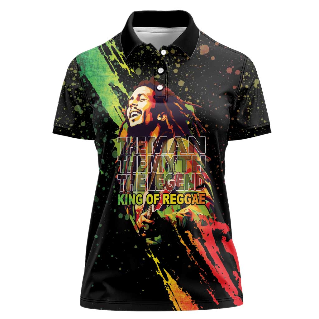 Legend Bob Women Polo Shirt One Love Heart Destiny LT05 - Wonder Print Shop