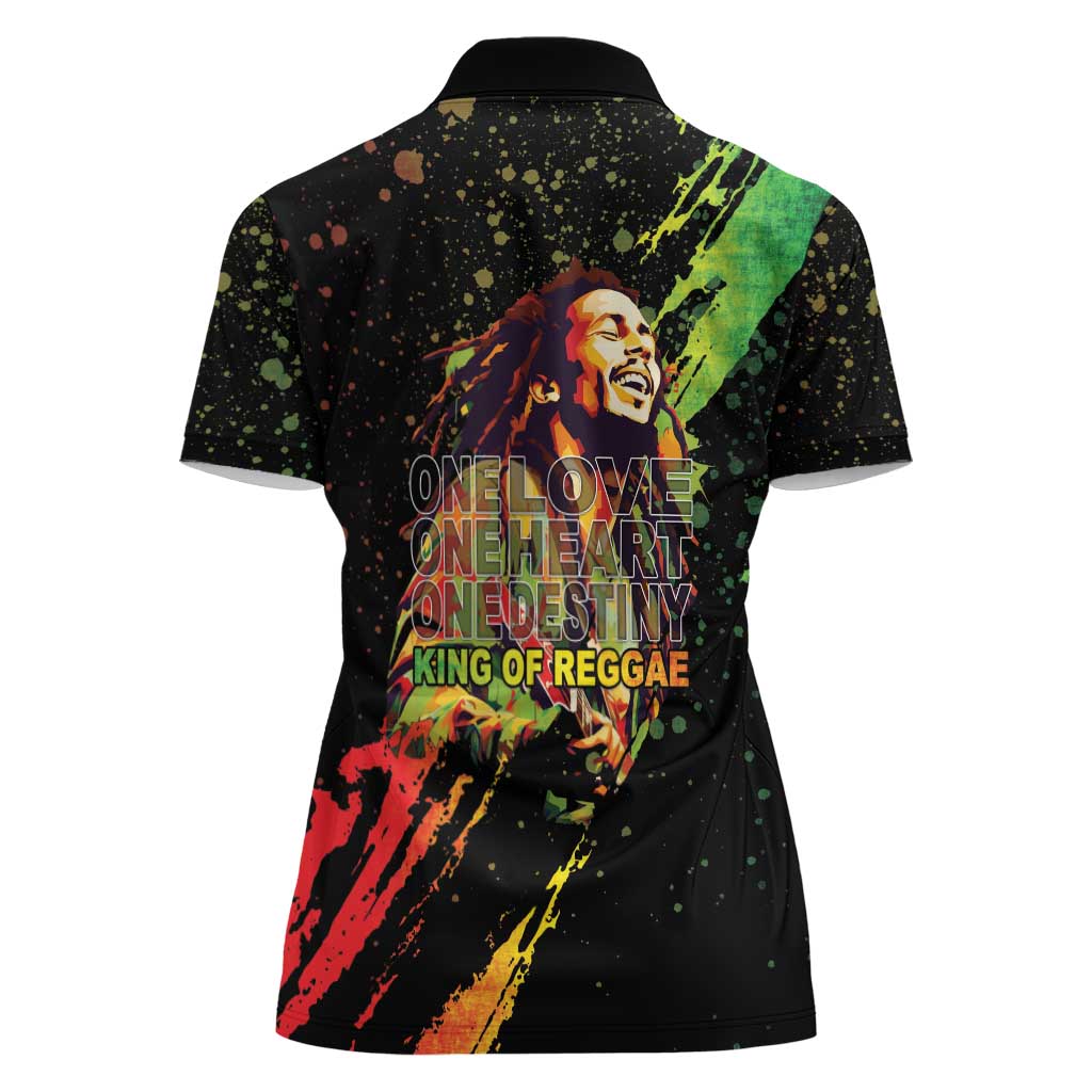 Legend Bob Women Polo Shirt One Love Heart Destiny LT05 - Wonder Print Shop