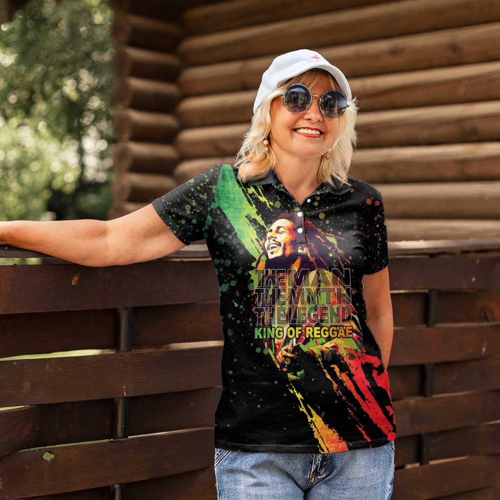 Legend Bob Women Polo Shirt One Love Heart Destiny LT05 - Wonder Print Shop