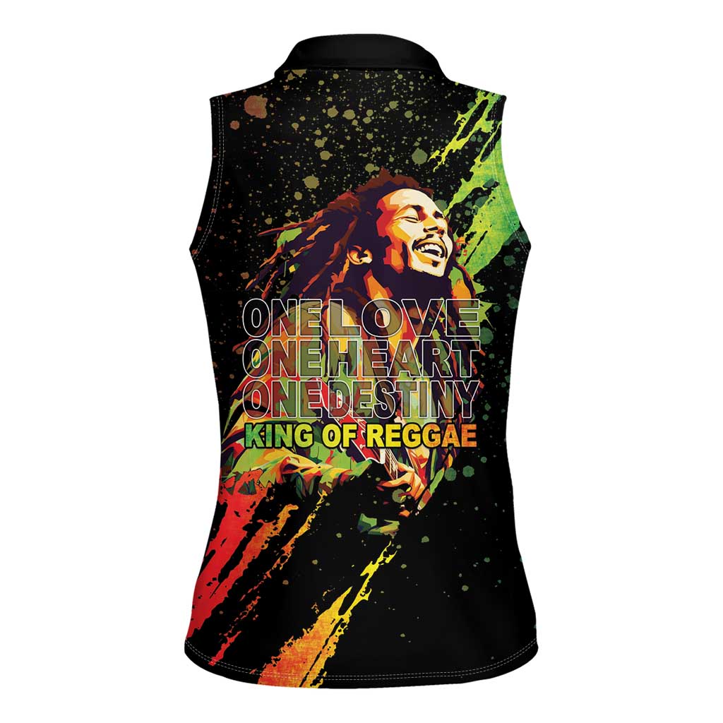 Legend Bob Women Sleeveless Polo Shirt One Love Heart Destiny LT05 - Wonder Print Shop