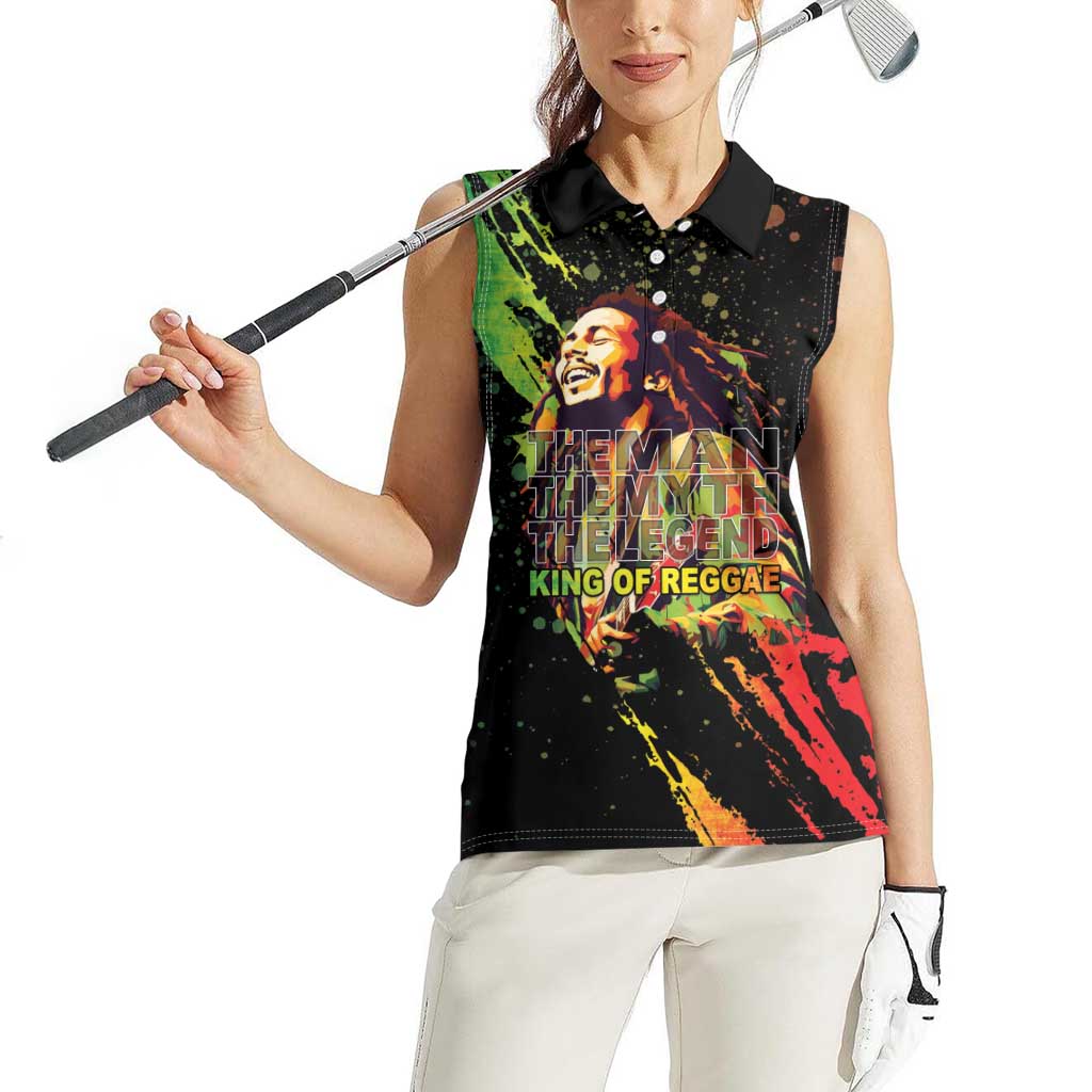 Legend Bob Women Sleeveless Polo Shirt One Love Heart Destiny LT05 - Wonder Print Shop