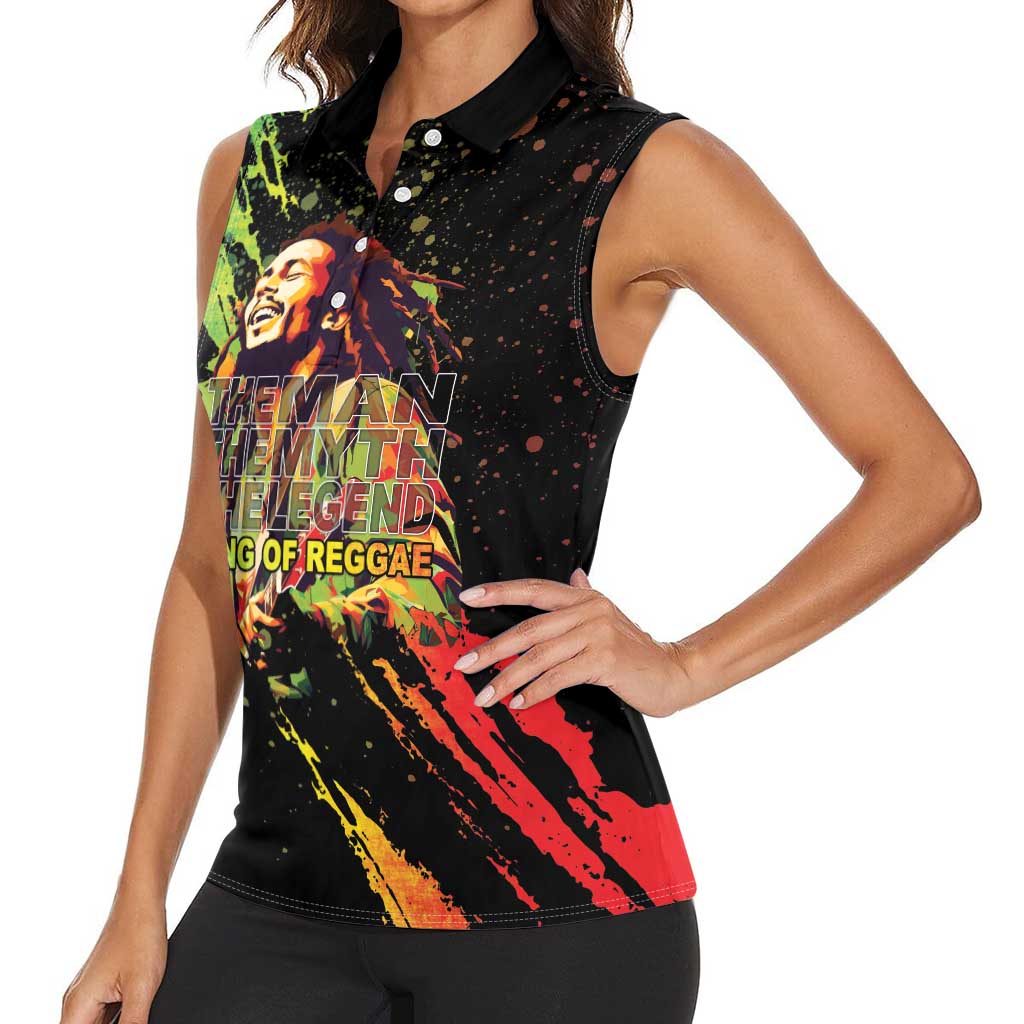 Legend Bob Women Sleeveless Polo Shirt One Love Heart Destiny LT05 - Wonder Print Shop