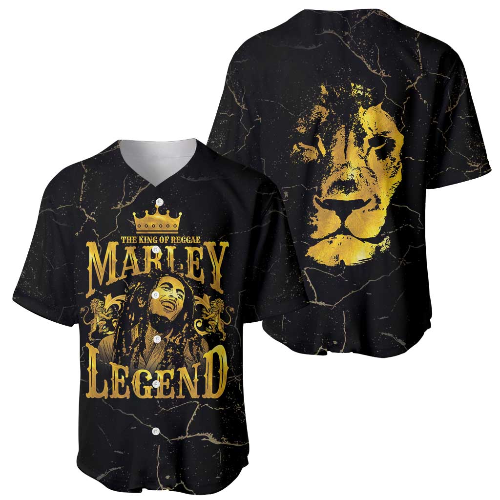 Reggae King Marley Baseball Jersey Gold Lion