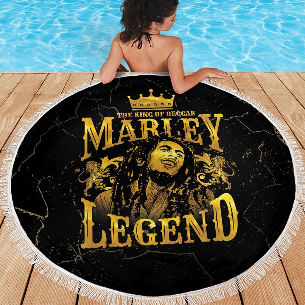 Reggae King Marley Beach Blanket Gold Lion