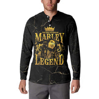 Reggae King Marley Button Sweatshirt Gold Lion