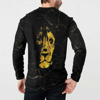 Reggae King Marley Button Sweatshirt Gold Lion
