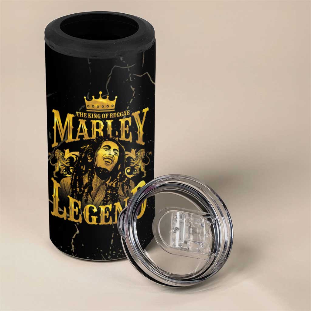 Reggae King Marley 4 in 1 Can Cooler Tumbler Gold Lion