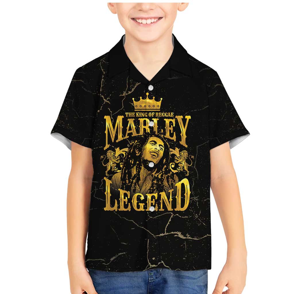 Reggae King Marley Family Matching Mermaid Dress and Hawaiian Shirt Gold Lion