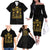Reggae King Marley Family Matching Off The Shoulder Long Sleeve Dress and Hawaiian Shirt Gold Lion