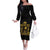 Reggae King Marley Family Matching Off The Shoulder Long Sleeve Dress and Hawaiian Shirt Gold Lion
