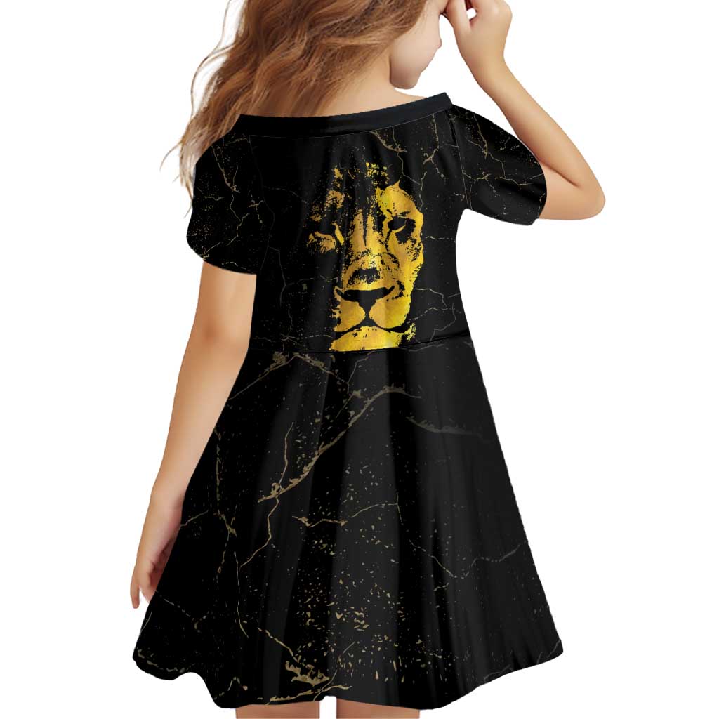 Reggae King Marley Family Matching Off Shoulder Short Dress and Hawaiian Shirt Gold Lion LT05 - Wonder Print Shop