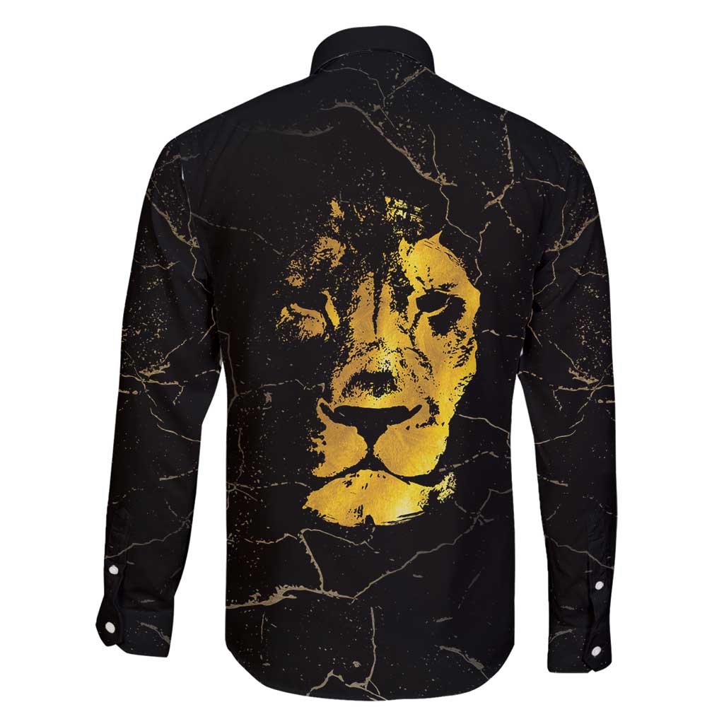Reggae King Marley Family Matching Tank Maxi Dress and Hawaiian Shirt Gold Lion LT05 - Wonder Print Shop